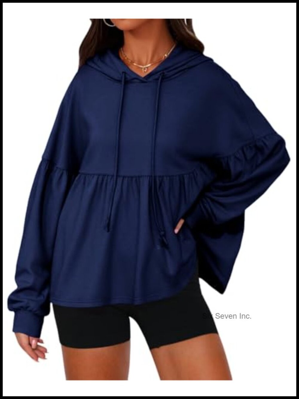 Oversized Hoodie Sweatshirt Lantern Long Sleeve Pullover Top